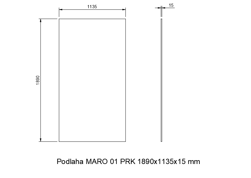 Náhradní podlaha MARO 03 PRK 2090 × 1135 × 15 mm